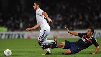 Isco, en pretemporada contra el Olympique de Lyon.