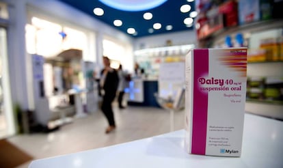 Un paquete de Dalsy, ibuprofeno para niños.