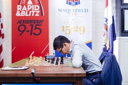 Anish Giri, durante la Copa Sinquefield en San Luis (Misuri, EEUU)