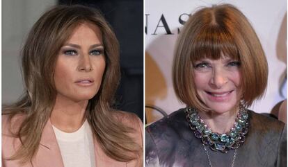 La primera dama de Estados Unidos, Melania Trump, y la editora de 'Vogue', Anna Wintour.