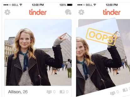 La aplicación Tinder es una de las más ágiles y exitosas, que permite descartar o escoger a un candidato con solo deslizarlo hacia un lado u otro.