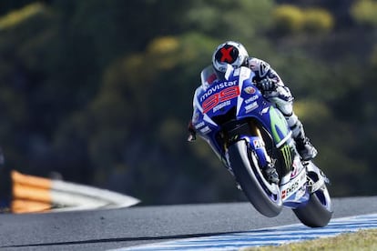 Lorenzo, en los primeros entrenamientos del fin de semana en el circuito de Jerez.