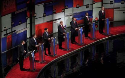 Els set participants en el debat de North Charleston.