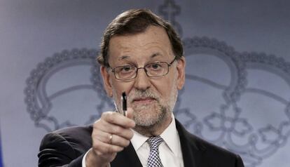 Rajoy, tras su reunion con el Rey.