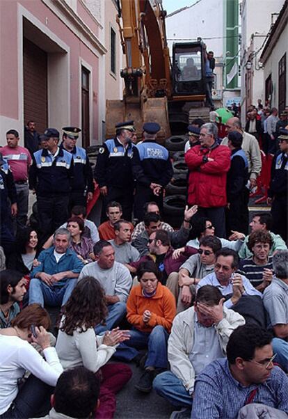 Vecinos de La Orotava, durante una protesta.