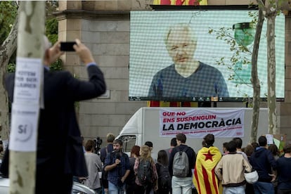 Videoconferencia de Julian Assange, este martes, a estudiantes universitarios en Barcelona