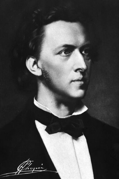Un retrato del composito polaco Frederic Chopin (1810-1849).