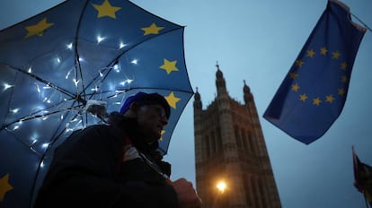 Manifestación contra el Brexit a las puertas del Parlamento británico.