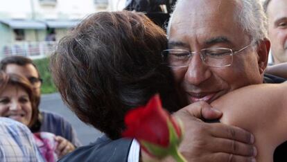 El socialista António Costa, durante la campaña electoral en Lisboa.