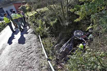 Imagen de archivo de un accidente de tr&aacute;fico en Galicia.