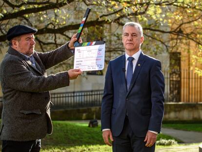  El lehendakari junto al Árbol de Gernika en el discurso de 2019. 