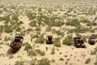 Zona del mar de Aral en el distrito Mo'ynoq, Uzbekistan, en junio de 2018.