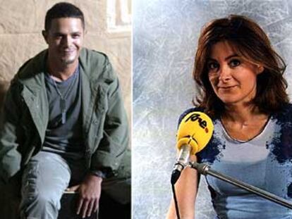 Alejandro Sanz y Pepa Fernández.