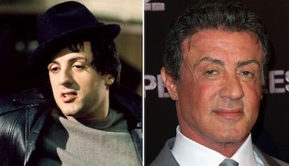 La evolución del actor Sylvester Stallone ha sido de forma paulatina. Aunque no ha perdido su pronunciada nariz, se nota que su cara ha desmejorado con el paso de las cirugías. Su adicción al bisturí se aprecia sobre todo en la frente, los párpados y los pómulos