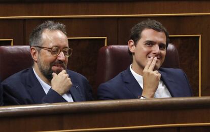 Juan Carlos Girauta y Albert Rivera, en una imagen de archivo. 