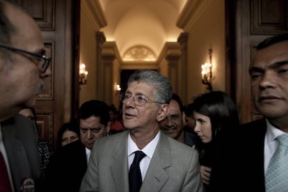 Henry Ramos Allup, presidente da Assembleia Nacional da Venezuela, nesta ter&ccedil;a.