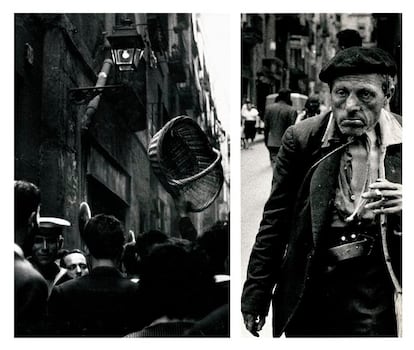 Los fines de semana, Joan Colom (Barcelona, 1921), contable los días laborables y fotógrafo aficionado los sábados y domingos, paseaba por esta zona de la ciudad armado con su Leica, que colocaba a la altura de las rodillas, con la intención de capturar, con respeto, sin interferir y casi clandestinamente, el ambiente y las personas de este barrio convertido en estudio al aire libre.