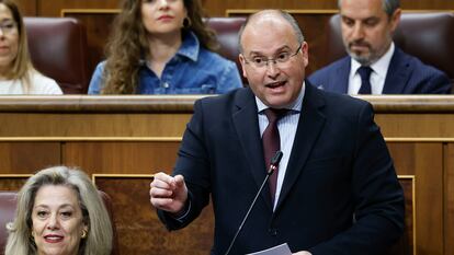 El portavoz del PP, Miguel Tellado, el pasado 13 de marzo en el Congreso.