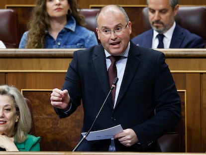 El portavoz del PP, Miguel Tellado, el pasado 13 de marzo en el Congreso.