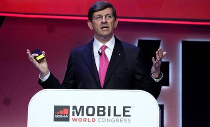 Vittorio Colao, en una imagen tomada este febrero en el Mobile World Congress, en Barcelona.