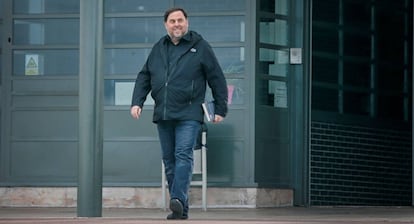 Oriol Junqueras surt de la presó.