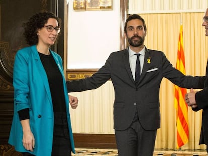 Marta Rovira, Roger Torrent i Raül Romeva.