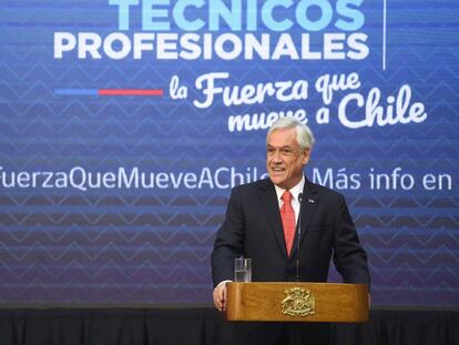 Sebastián Piñera, este lunes en el Palacio de La Moneda.