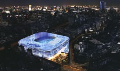 Recreación elaborada por el Real Madrid de la imagen del futuro estadio.