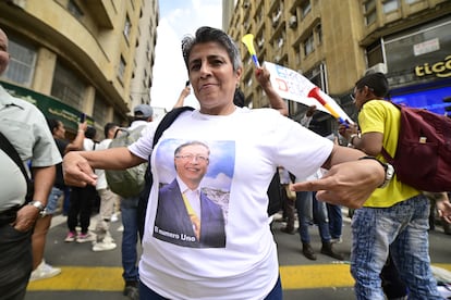 Un partidario del Gobierno de Gustavo Petro, en Cali.