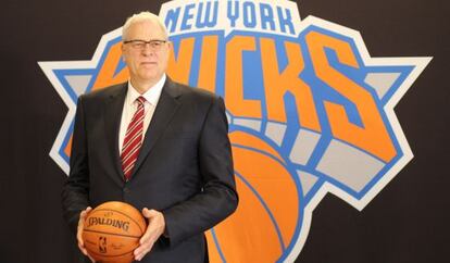 Phil Jackson, en la presentació com a president dels Knicks.