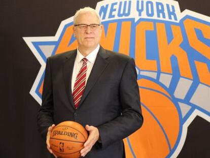 Phil Jackson, en la presentació com a president dels Knicks.