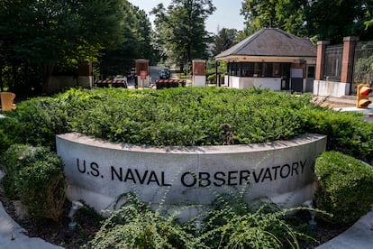 US Secret Service monitors a security gate near the Vice President's residence at the Naval Observatory in Washington in September. 