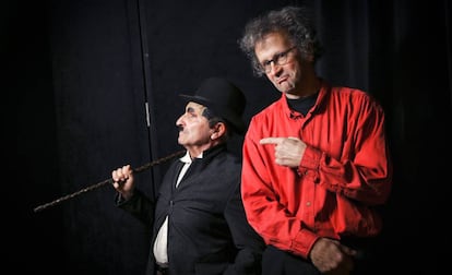 El pianista Jean Jadin y el actor Guy Cohen en el Teatro Real.