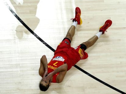 Juan Carlos Navarro, al término del Francia-España.