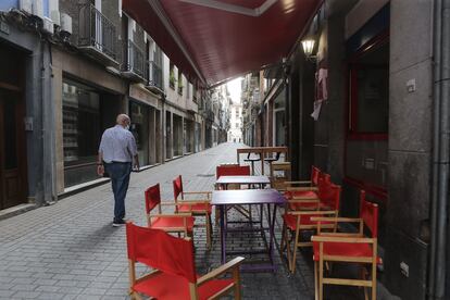 Una terraza en la localidad guipuzcoana de Azpeitia (Gipuzkoa).