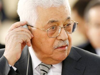 Mahmud Abbas, en la sede de la ONU en Ginebra, a finales de febrero.