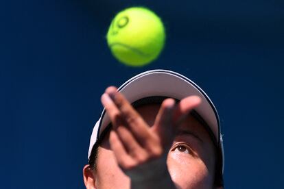 Peng Shuai, durante un entrenamiento.