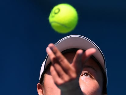 Peng Shuai, durante un entrenamiento.