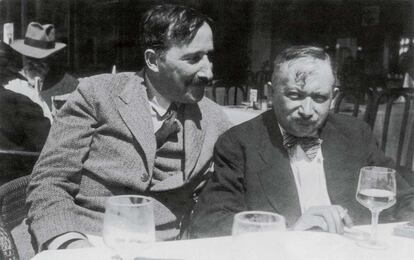 Stefan Zweig y Josef Roth en Ostende (Bélgica) en 1936.