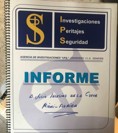 Portada del informe sobre Julio Iglesias.