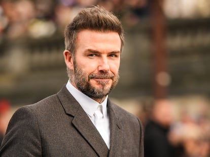 David Beckham, a su llegada al desfile de Dior, durante la Semana de la Moda de París, en enero de 2023.