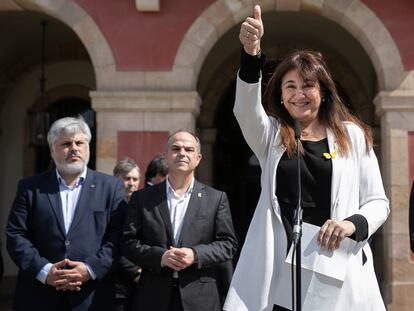 La presidenta de Junts y expresidenta del Parlamento catalán, Laura Borràs, el jueves.