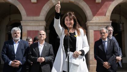 La presidenta de Junts y expresidenta del Parlamento catalán, Laura Borràs, el jueves.