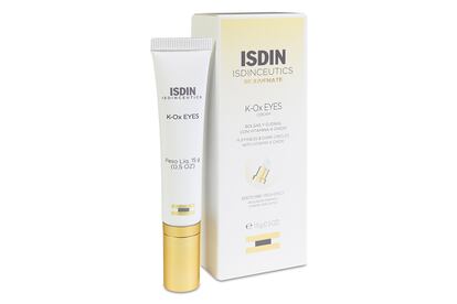 Isdin K-Ox Eyes Contorno de Ojos trata y previene las bolsas y las ojeras. Su fórmula hidratante ayuda a restaurar la elasticidad de esta zona tan sensible. Disponible en Welnia.