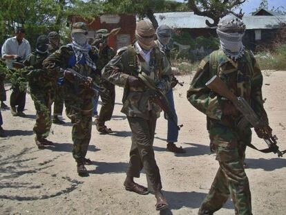 Milicianos de Al Shabab en Mogadiscio, Somalia, en 2012.