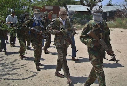 Milicianos de Al Shabab en Mogadiscio, Somalia, en 2012.