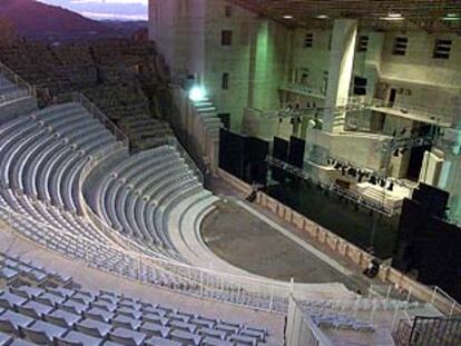 El teatro romano de Sagunto, anoche, tras suspenderse la última actuación del festival.