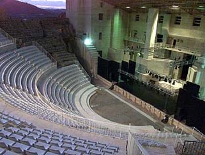 El teatro romano de Sagunto, anoche, tras suspenderse la última actuación del festival.