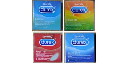 Cajas de preservativos falsificados.