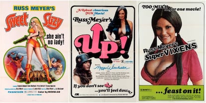 Los carteles de tres de las películas de Russ Meyer.